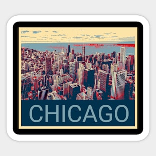 Chicago in Shepard Fairey style Sticker